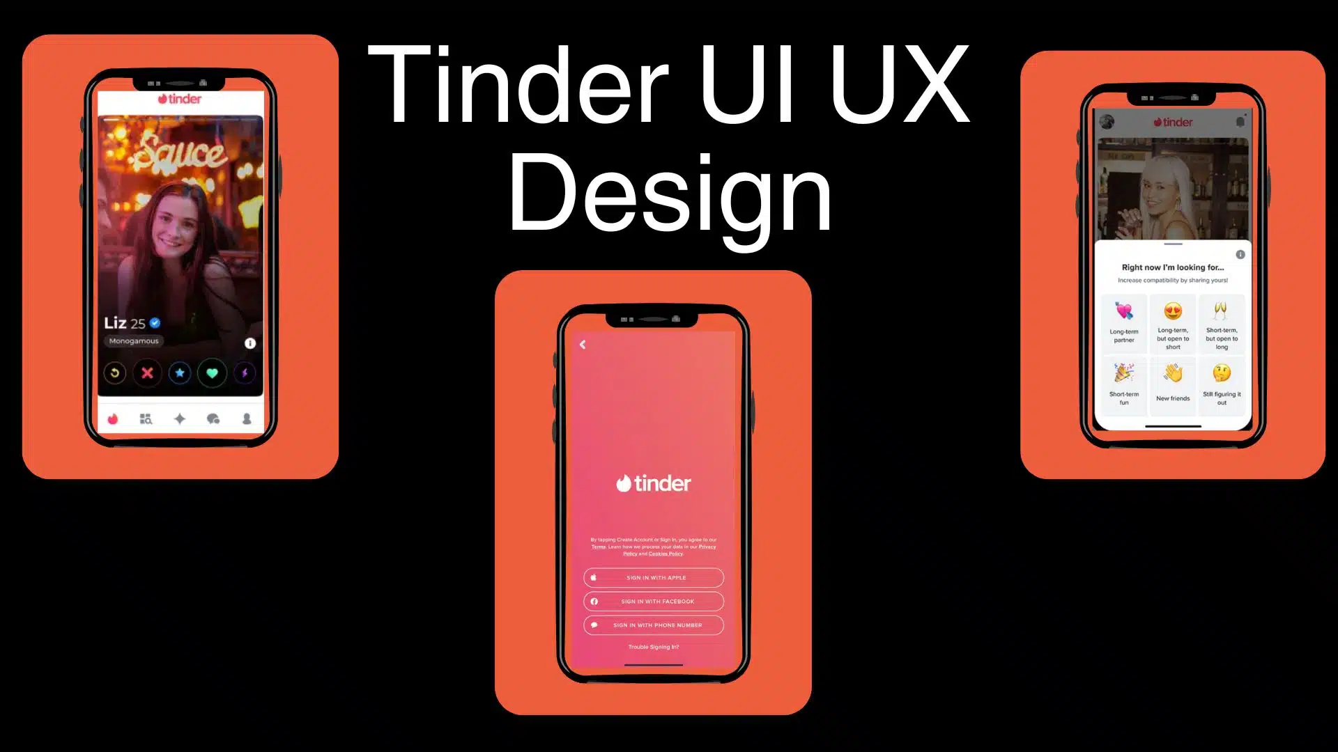 latest UI UX design of tinder
