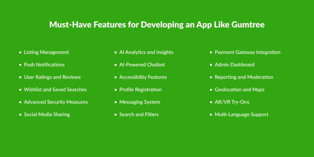 Must Have Features for Developing an App Like Gumtree