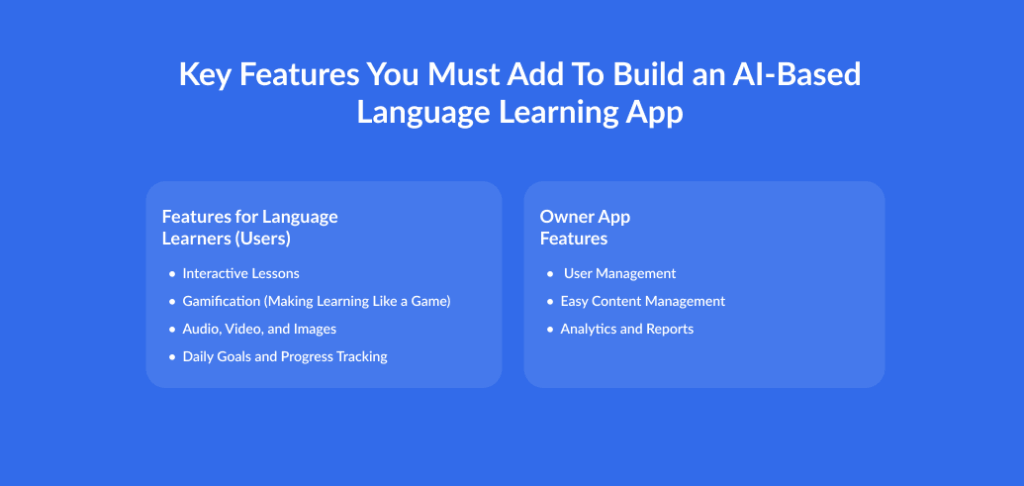 Key Features of AI-Based Language Learning App